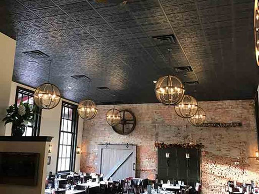 Black ceiling tiles